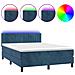 Letto a Molle con Materasso e LED Blu Scuro 140x190 cm - Foto miniatura 1