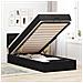 Pouf Letto Con Materasso E Led Nero 80x200cm In Velluto - Foto miniatura 1
