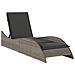 Lettino Prendisole con Cuscino Grigio 60x205x73 cm Polyrattan - Foto miniatura 1