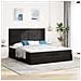 Struttura Letto Pouf con Materassi Nero 200x200 cm Velluto - Foto miniatura 3