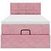 Struttura Letto Pouf con Materasso Rosa 90x200 cm in Velluto - Foto miniatura 6
