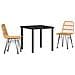 Set da Pranzo per Giardino 3 pcs Marrone Poly Rattan - Foto miniatura 1
