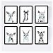 Set Di 6 Stampe Animali Bambini Con Gomma Da Masticare Zebra Rino Cervo Mucca Cavallo E Fiamma A4 Senza Cornice - Foto miniatura 1