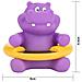 Termometro Da Bagno Per Bambini Senza Batteria Termosensibile Ippopotamo Giocoso, Viola - Foto miniatura 3