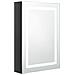 Armadietto Bagno Con Specchio E Led Nero Lucido 50x13x70 Cm - Foto miniatura 1