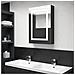 Armadietto Bagno Con Specchio E Led Nero Lucido 50x13x70 Cm - Foto miniatura 8