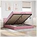 Struttura Letto Pouf con Materassi Rosa 200x200 cm Velluto - Foto miniatura 2