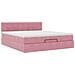 Struttura Letto Pouf con Materassi Rosa 200x200 cm Velluto - Foto miniatura 5