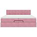 Struttura Letto Pouf con Materassi Rosa 200x200 cm Velluto - Foto miniatura 6