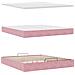 Struttura Letto Pouf con Materassi Rosa 200x200 cm Velluto - Foto miniatura 7