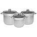 Set di pentole KH-4311 in acciaio inossidabile con 3 pentole e coperchi in vetro - Foto miniatura 2