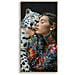 Dipinto Su Tela Moira A Donna Con Leopardo Delle Nevi, 52x102 Cm - Foto miniatura 1