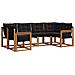 Set di divani da esterno con cuscino 6 pcs Naturale e Nero - Foto miniatura 1