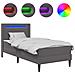 Struttura letto con materasso Grigio 100 x 200 cm Similpelle - Foto miniatura 3