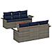Set Divano da Giardino con cuscino 7 pcs Grigio polyrattan - Foto miniatura 1
