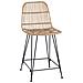 Sgabello da bar 2 pcs Naturale 44 x 54 x 96 cm Rattan e acciaio - Foto miniatura 3