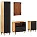 Set di Armadi da Bagno con porta 4 pcs Legno di mango massello - Foto miniatura 8
