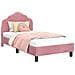Struttura letto bambini con testata Rosa 80 x 160 cm Velluto - Foto miniatura 1