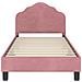Struttura letto bambini con testata Rosa 80 x 160 cm Velluto - Foto miniatura 5