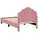 Struttura letto bambini con testata Rosa 80 x 160 cm Velluto - Foto miniatura 7