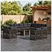 Set Divano da Giardino 14 pz Grigio polyrattan - Foto miniatura 9