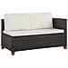 Set Divani da Giardino 4 pz con Cuscini in Polyrattan Marrone - Foto miniatura 3