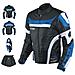 Giacca Moto Manica Staccabile Tessuto Protezioni Ce Sfoderabile Gilet Blu L - Foto miniatura 1