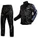 Antipioggia Pantaloni Giacca Moto Impermeabile Scooter Alta Visibilità Blu 3xl - Foto miniatura 2