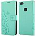Cadorabo Custodia Compatibile Con Huawei P10 Lite In Turchese Fiore - Coperchio Protettivo In Design Floreale Con Chiusura Magnetica, Funzione Stand E Slot Per Carte - Foto miniatura 8