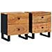 Comodini 2pz 40x33x46 Cm In Legno Massello Di Acacia - Foto miniatura 2