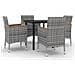 Set Da Pranzo Per Giardino 5 Pz Con Cuscini Polyrattan E Vetro - Foto miniatura 1