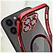 Cover Magsafe Per Iphone 13 Pro Max Silicone Protezione Fotocamera Bordo Rosso - Foto miniatura 4