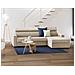 Divano Fisso Marica, Divano Ad Angolo, 100% Made In Italy, Sofà Soggiorno Con Chaise Longue, In Tessuto Imbottito - Penisola Contenitore Destra, Con Braccioli Standard, Cm 280x95h85, Beige - Foto miniatura 1