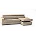 Divano Fisso Marica, Divano Ad Angolo, 100% Made In Italy, Sofà Soggiorno Con Chaise Longue, In Tessuto Imbottito - Penisola Contenitore Destra, Con Braccioli Standard, Cm 280x95h85, Beige - Foto miniatura 3