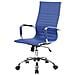 Sedia Con Ruote Attilia, Poltrona Direzionale Con Braccioli, Sedia Ergonomica Da Ufficio, Blu, 63x54h106/116 Cm - Foto miniatura 5