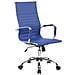 Sedia Con Ruote Attilia, Poltrona Direzionale Con Braccioli, Sedia Ergonomica Da Ufficio, Blu, 63x54h106/116 Cm - Foto miniatura 1