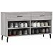 Panca Porta Scarpe Grigio Sonoma 102x35x55 Cm Legno Multistrato - Foto miniatura 10