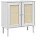Credenza Senja Aspetto Rattan Bianco 80x35x80 Cm Massello Pino - Foto miniatura 4