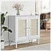 Credenza Senja Aspetto Rattan Bianco 80x35x80 Cm Massello Pino - Foto miniatura 6