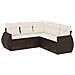 Set Divano Da Giardino 5 Pz Con Cuscini Marrone In Polyrattan - Foto miniatura 2
