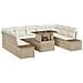 Set di divani da giardino a 10 pezzi con cuscini beige in rattan sintetico - Foto miniatura 1