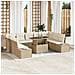 Set di divani da giardino a 10 pezzi con cuscini beige in rattan sintetico - Foto miniatura 2