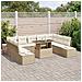Set di divani da giardino a 10 pezzi con cuscini beige in rattan sintetico - Foto miniatura 3