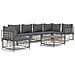 Set Divani da Giardino 7 pz con Cuscini Antracite in Polyrattan - Foto miniatura 1