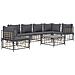 Set Divani da Giardino 7 pz con Cuscini Antracite in Polyrattan - Foto miniatura 3