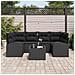 Set Divano da Giardino 7 Pezzi con Cuscini Nero Polyrattan - Foto miniatura 2