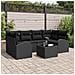 Set Divano da Giardino 7 Pezzi con Cuscini Nero Polyrattan - Foto miniatura 3