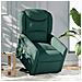 Poltrona Alzapersona Massaggiante Elettrica Verde Scuro Tessuto - Foto miniatura 2