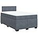Giroletto a Molle con Materasso Grigio Scuro 120x190 cm Velluto - Foto miniatura 1