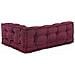Cuscino per Divano Pallet 3 pcs Bordeaux Tessuto - Foto miniatura 3